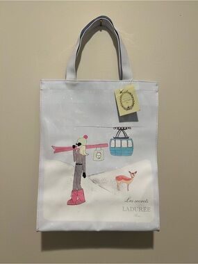 Les Secrets Ladurée White Illustrated Winter Tote